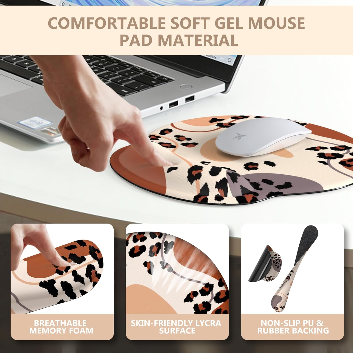 iLeadon Juego de alfombrillas para mouse, alfombrilla de escritorio + alfombrilla para mouse con reposamuñecas + reposamuñecas para teclado +