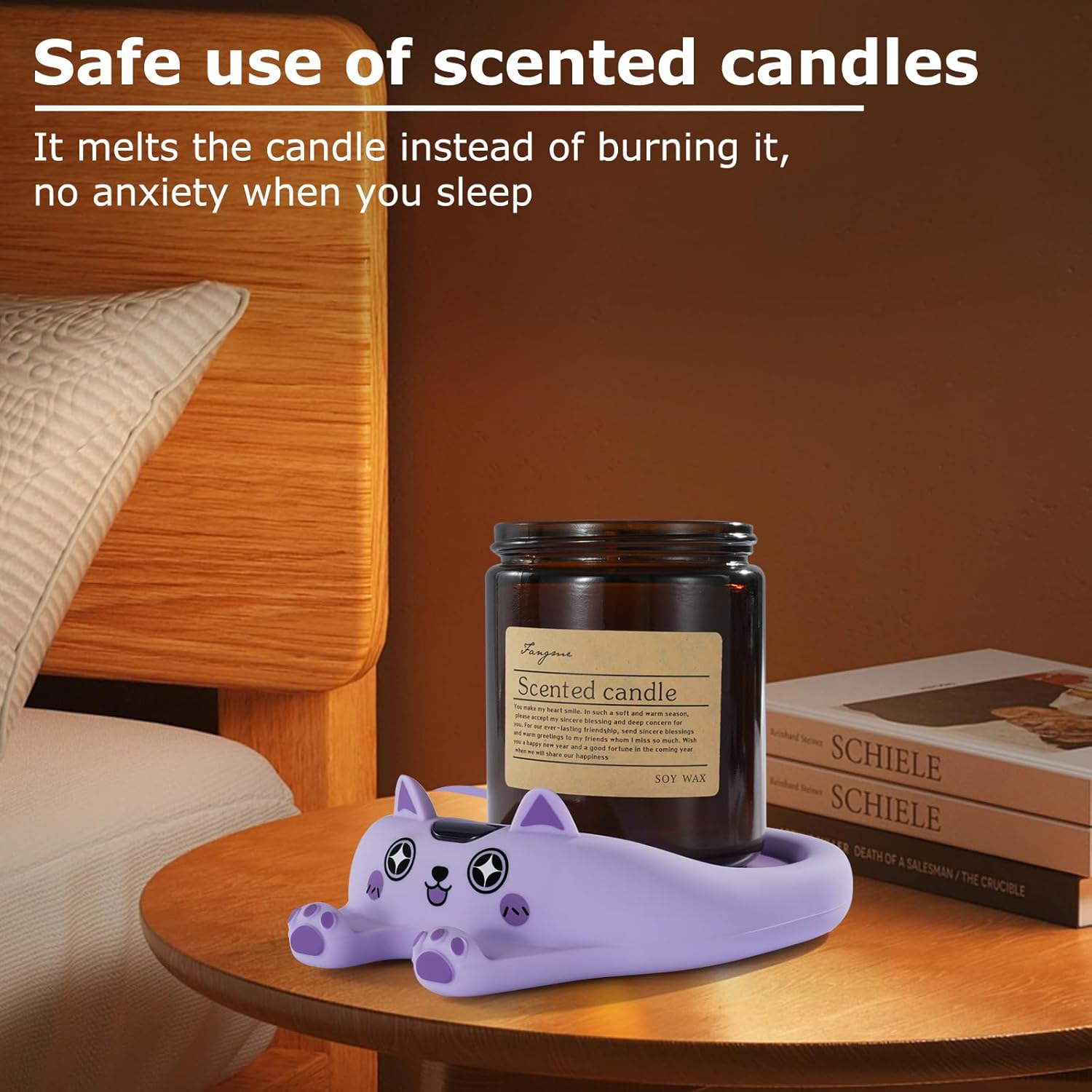 PUSEE Calentador de taza de café con apagado automático, calentador de café de 3 temperaturas para escritorio, placa calentador de velas derrite de