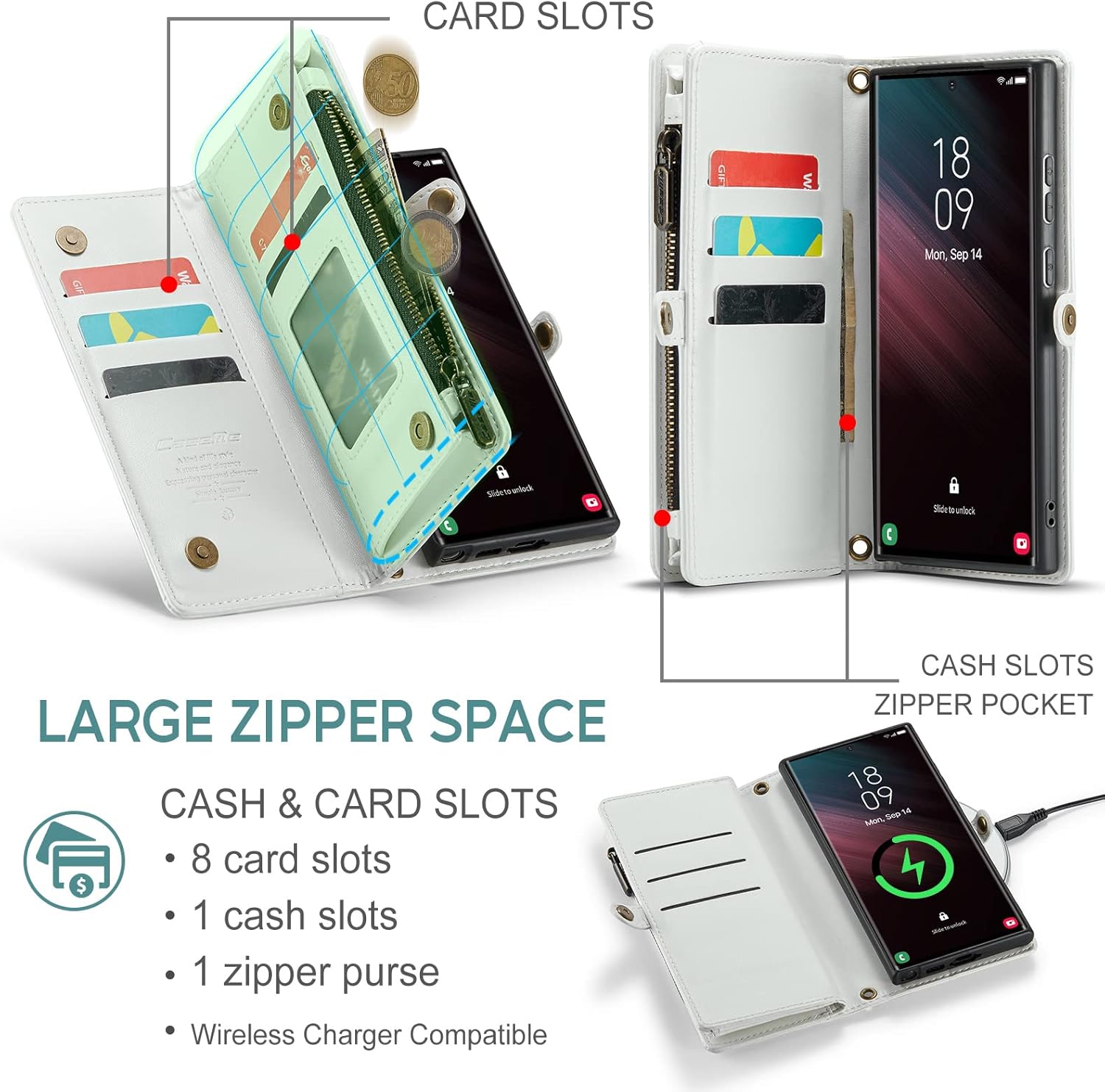 ASAPDOS Funda tipo cartera para Samsung Galaxy A54 5G de 6.5 pulgadas 2023, correa de piel sintética retro con cierre magnético, bloqueo RFID,