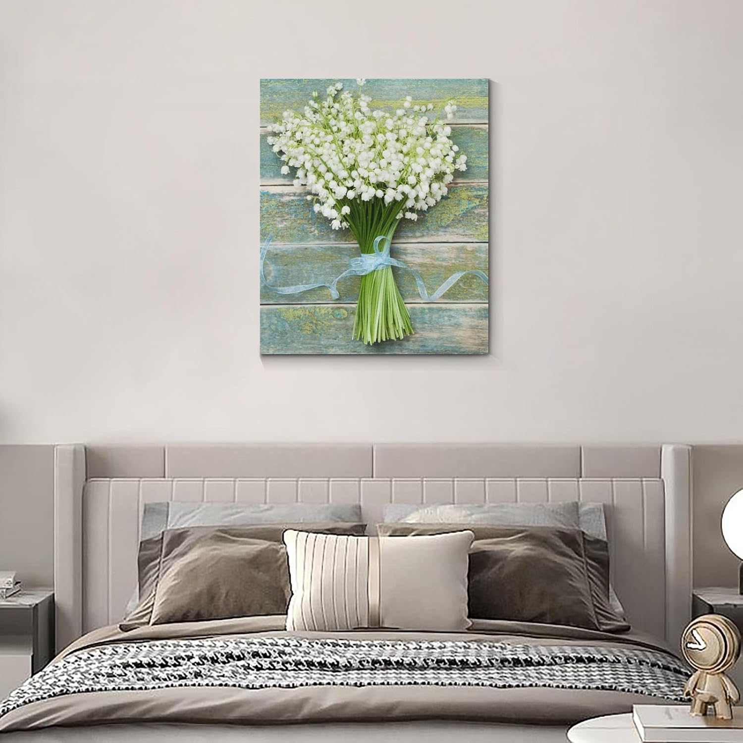 susiyo Lienzo decorativo para pared, 20 x 24 pulgadas, pintura para decoración de pared, ramo de flores, lirio del valle