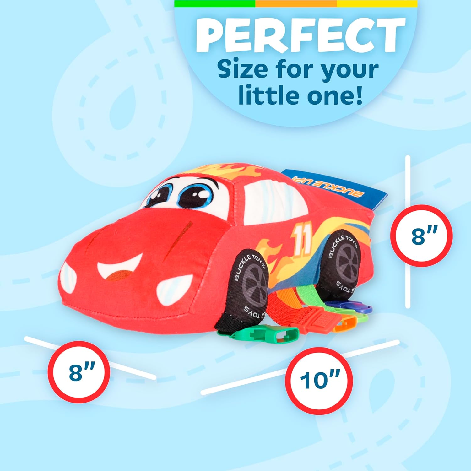 Buckle Toys – Bullet Racecar – Desarrolla habilidades motoras finas – Juguetes de actividad de aprendizaje sensorial – Esencial de viaje en avión