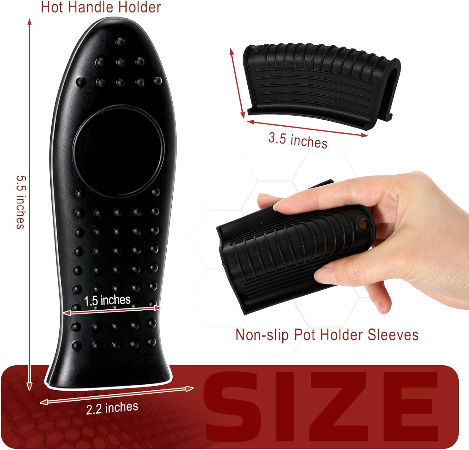 Joyhalo joyhalo – Juego de 6 fundas para mango de sartén de hierro fundido, resistentes al calor, fundas de mango de sartén de hierro fundido,
