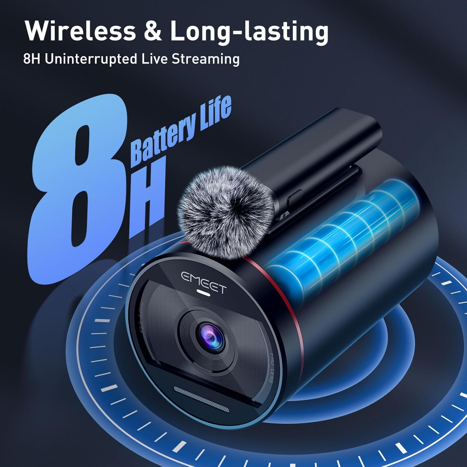 EMEET Streamcam One – Cámara de transmisión inalámbrica, cámara web HD de 1080P con sensor Sony, soporte multicámara, 1 micrófono desmontable y 2