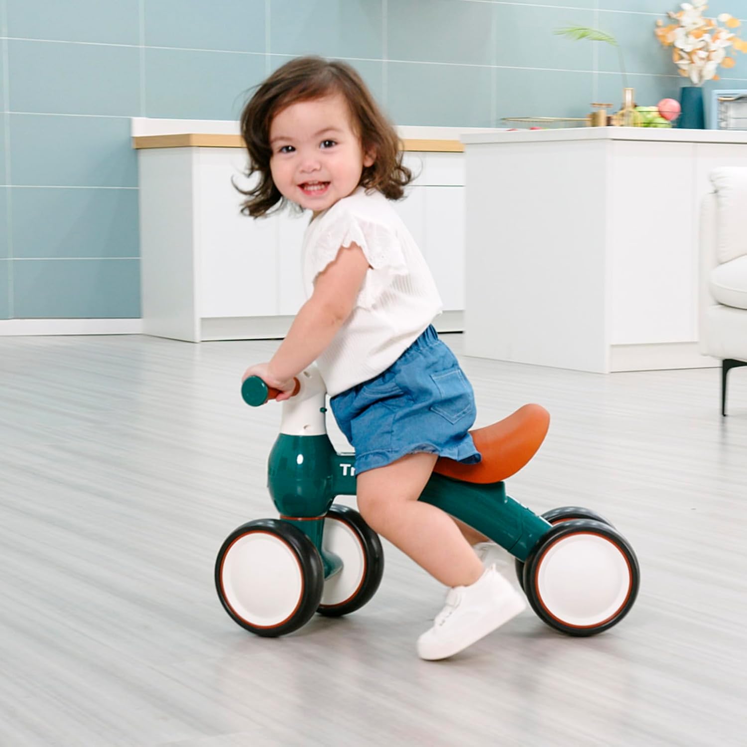 Trimate Bicicleta de equilibrio Baby Walker, rojo vino, juguete perfecto para niños de 1 año, con 4 ruedas, ideal para niños y niñas (12-24 meses)