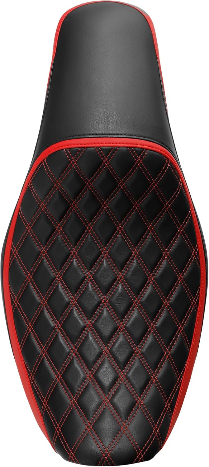 TCT-MOTORPARTS Asiento de pasajero negro de 2 plazas para Harley Dyna FXDL FXDB 2006-2017