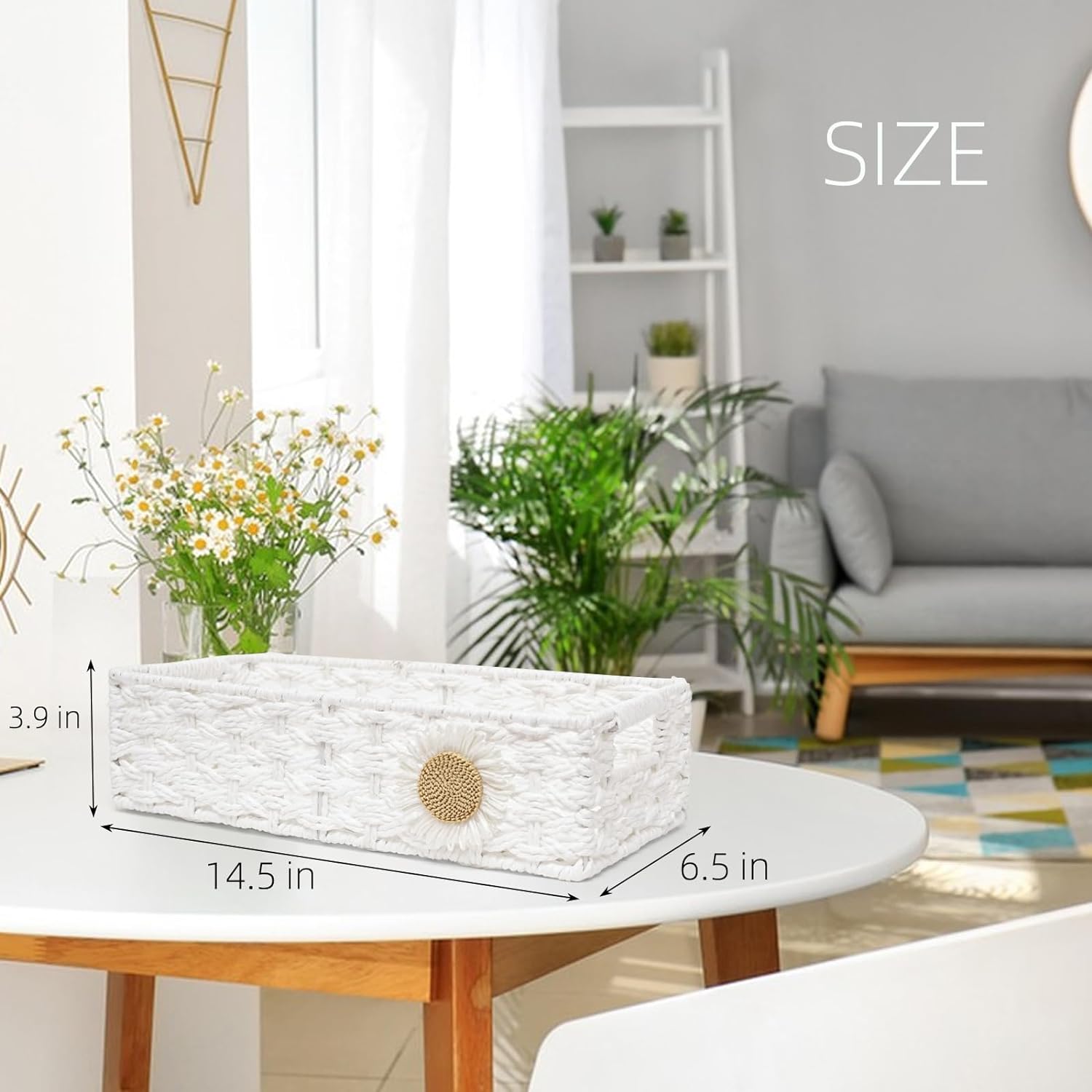 DUOER Cesta de papel higiénico para decoración de baño, cesta para organizar bandeja de baño para mostrador, cesta de almacenamiento para