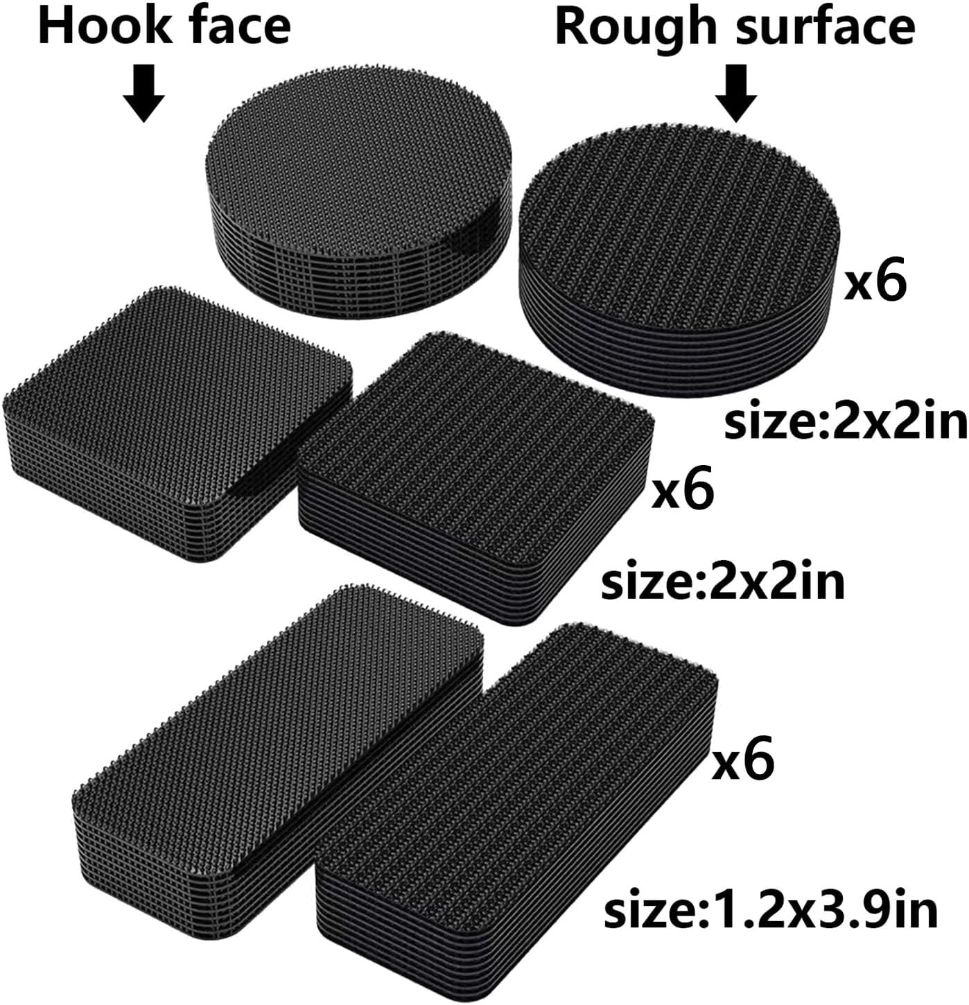 18 piezas de agarre para alfombras para suelos de madera dura, adhesivos de doble cara debajo de la alfombra, agarres antideslizantes para alfombras