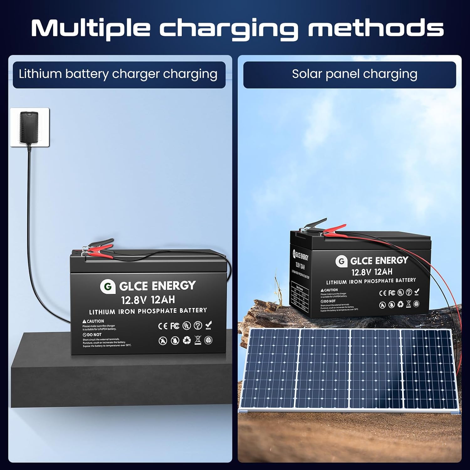Batería de litio LiFePO4 de 12 V y 12 Ah, baterías de litio recargables de ciclo profundo integradas de 12 A BMS, vida útil de 10 años, para energía
