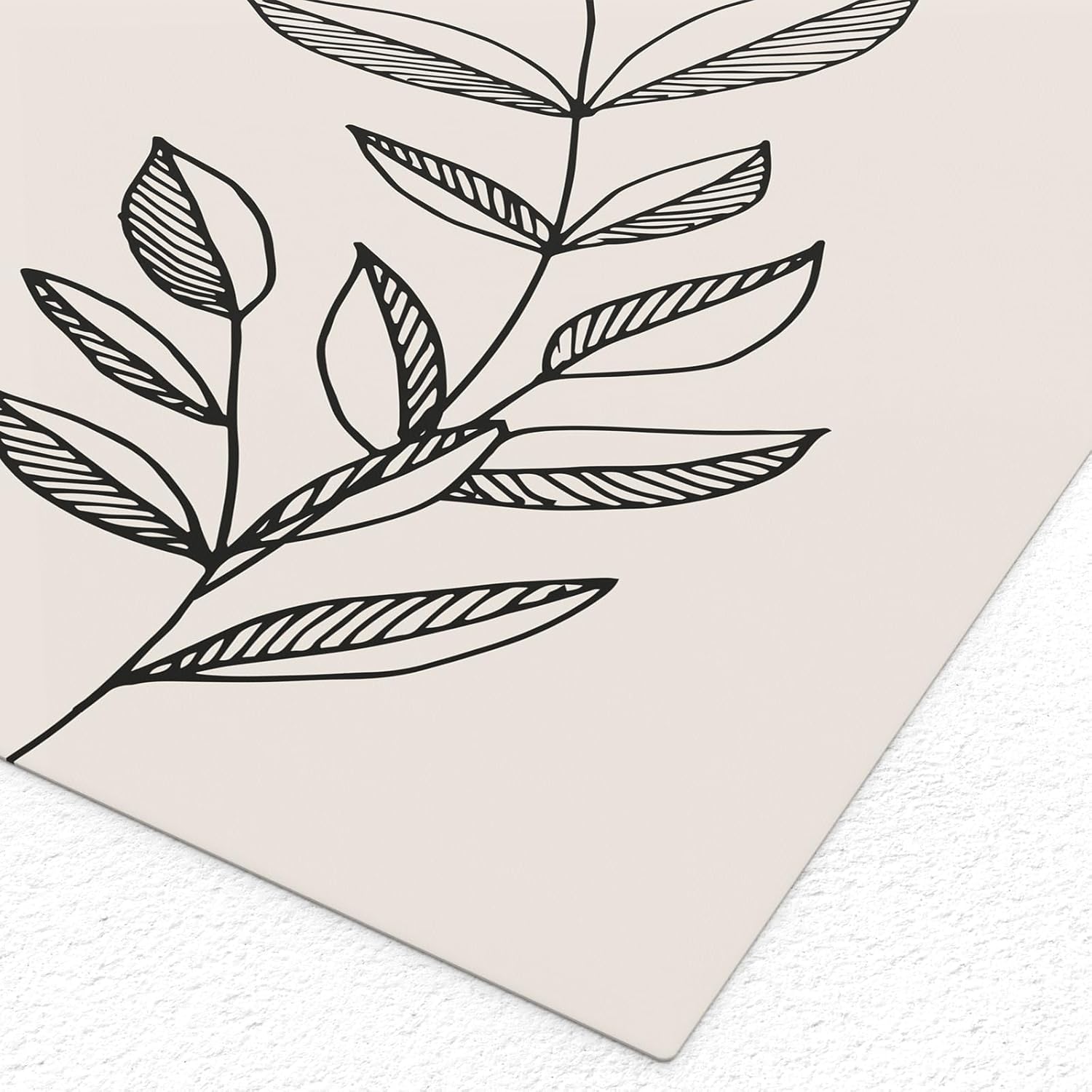 Juego de 6 impresiones artísticas para pared, póster abstracto para exposición, galería minimalista, negro, beige, línea corporal, hoja, bohemio,