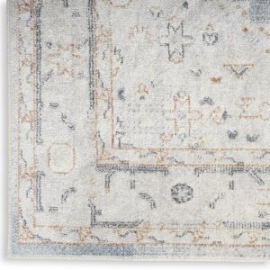 HomeRoots Alfombra de pasillo lavable azul claro de 10 pies con telar eléctrico oriental HomeRoots Alfombra de pasillo lavable azul claro de 10 pies con telar eléctrico oriental