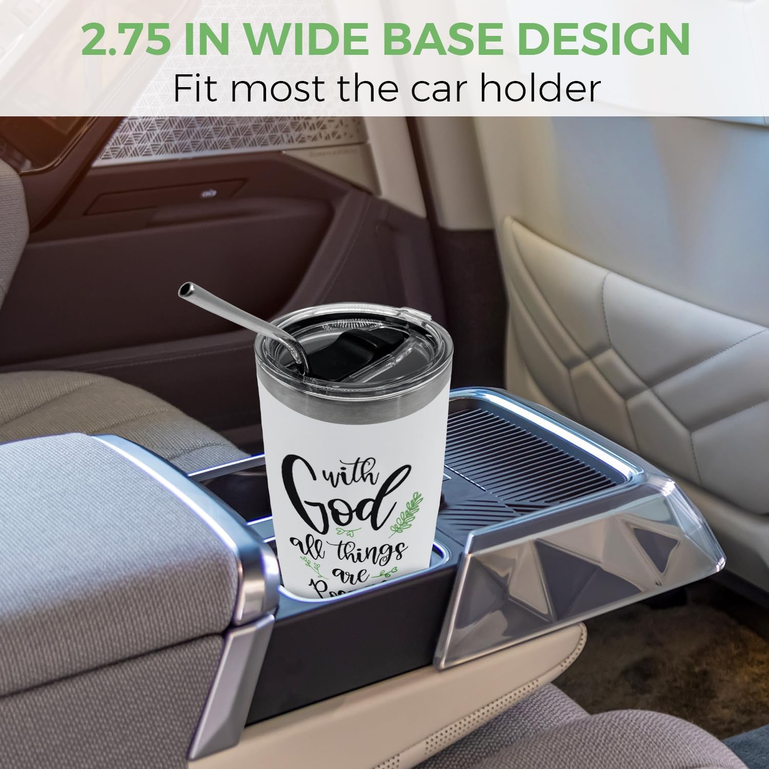 BEEYOND Vaso de 20 onzas, taza de café de viaje con tapa deslizante y popote, taza de café de acero inoxidable a prueba de derrames