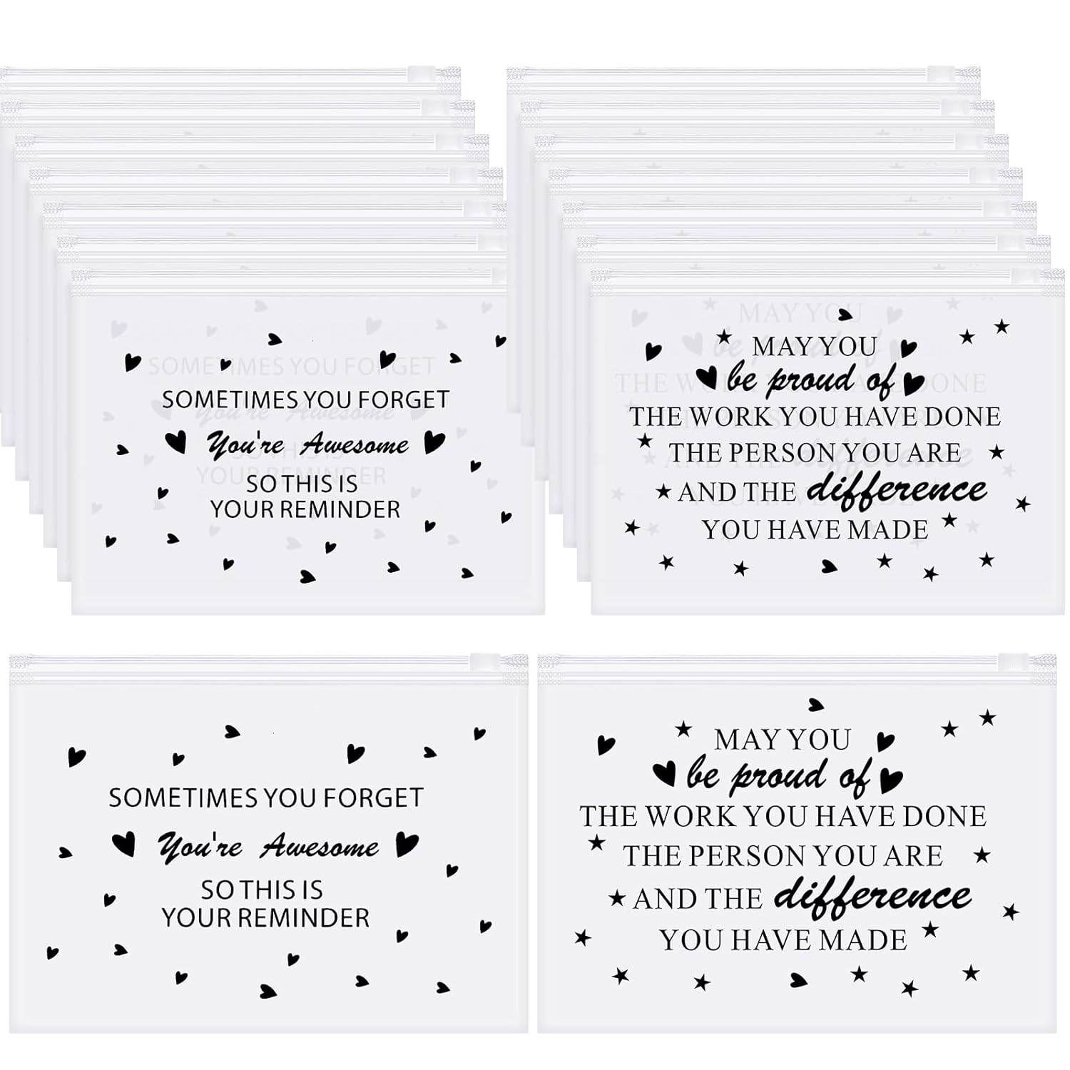 Sotiff 60 piezas de regalos inspiradores a granel para mujeres, bolsas de maquillaje inspiradoras de EVA, bolsas de cosméticos de tocador, regalos