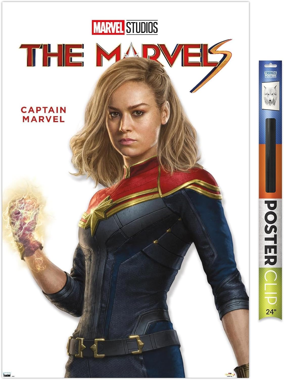 Trends International Marvel The Marvels – Póster de pared de la serie Capitán Marvel Feature Series, 22.37 x 34.00 pulgadas, paquete de póster y