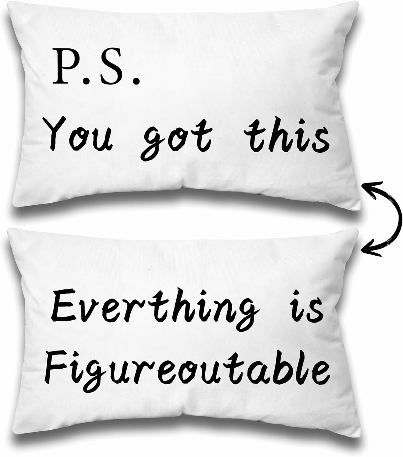 Funda de almohada decorativa, 12 x 20 pulgadas, fundas de almohada de doble cara para sala de estar, sofá, cama, regalos inspiradores para mujeres y