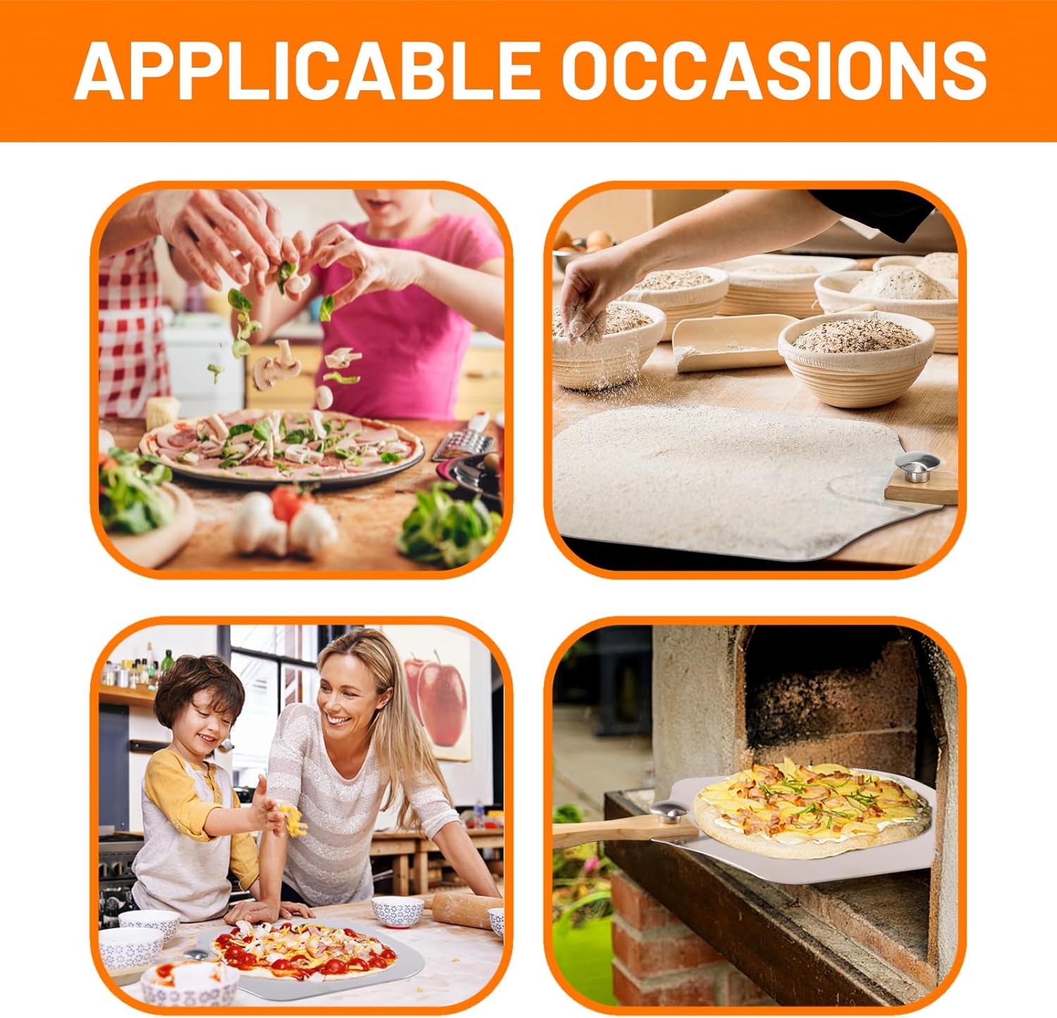 Domina el arte de la fabricación de pizza con nuestro juego completo de horno de pizza y accesorios, incluye cáscara de pizza de 12 x 14 pulgadas y