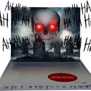 Tarjeta de felicitación 3D de Halloween con luz y música, para niños, amigos, novio, novia, marido, él, mujeres, cráneo, truco o trato, fantasma, Tarjeta de felicitación 3D de Halloween con luz y música, para niños, amigos, novio, novia, marido, él, mujeres, cráneo, truco o trato, fantasma,