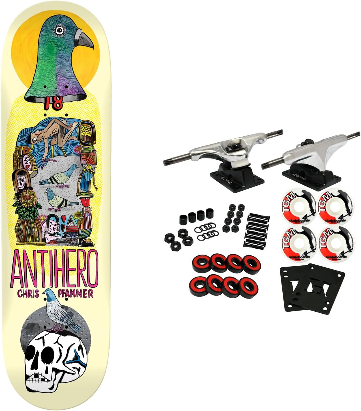 Anti Hero Skateboard Complete Pfanner Pigeon Vision 8.12″ x 32″