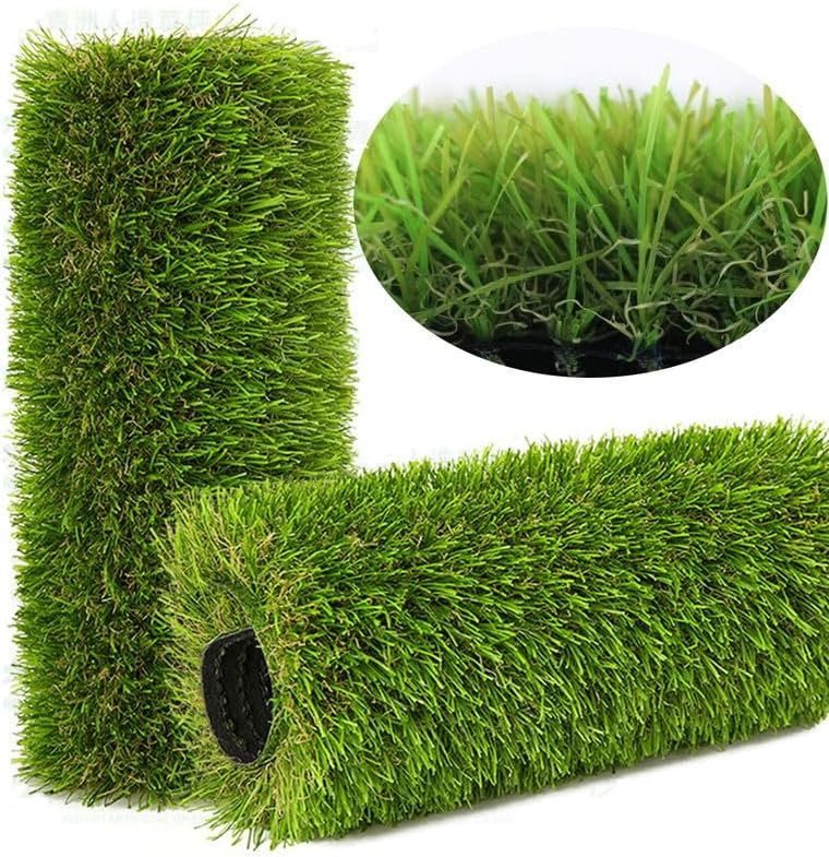 NINXANG Alfombra de césped artificial para interiores y exteriores, 1 x 10 pies, alfombra de césped sintético verde de 1.38 pulgadas, alfombra de