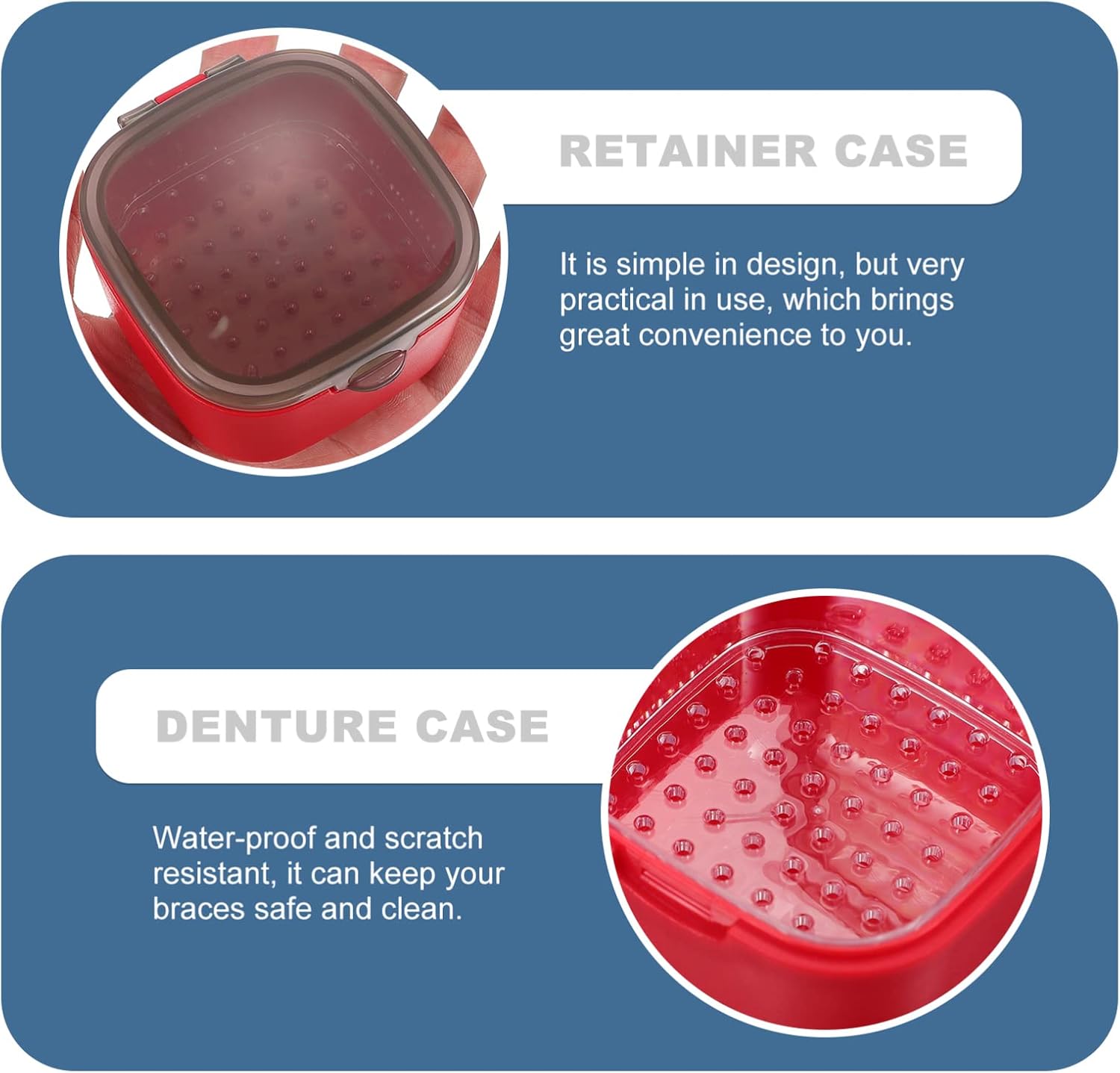 EXCEART Caja de baño de dentadura postiza con colador, caja de almacenamiento de dentadura dental, caja de retención de dientes, protector bucal,