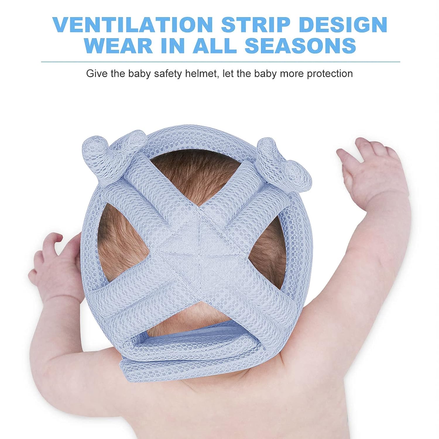 Casco de seguridad para caminar para niños pequeños, protector de cabeza transpirable, protector de cabeza ajustable, sin golpes, gorro de seguridad