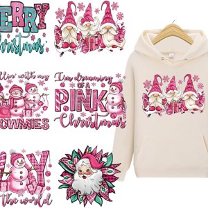 Adhesivos para planchar de Navidad para camisetas, gnomos de Papá Noel, color rosa, parches para planchar, diseño de letras de muñeco de nieve, Adhesivos para planchar de Navidad para camisetas, gnomos de Papá Noel, color rosa, parches para planchar, diseño de letras de muñeco de nieve,
