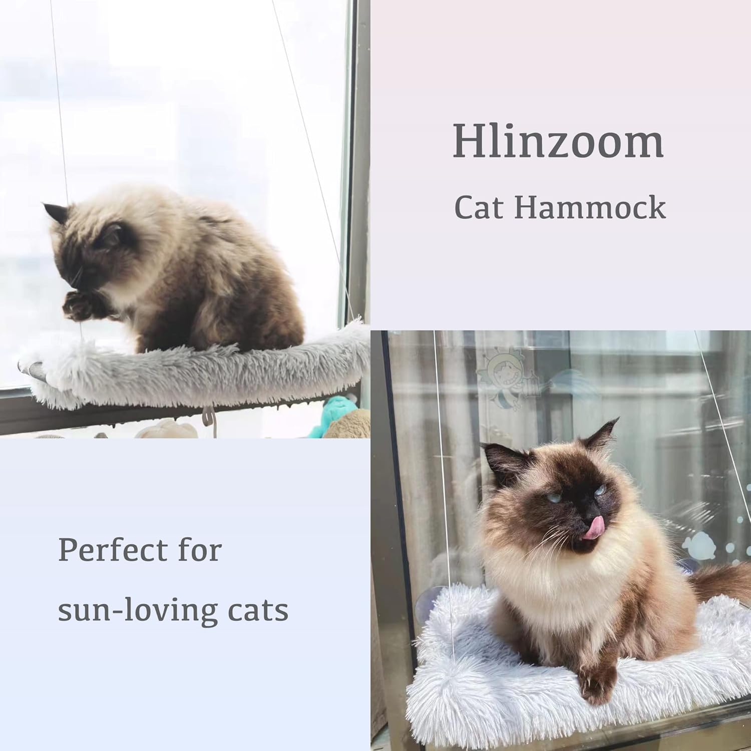 Percha para ventana de gato, hamaca de seguridad con ventosas fuertes, asiento de descanso para mascotas con manta esponjosa, proporciona un baño de