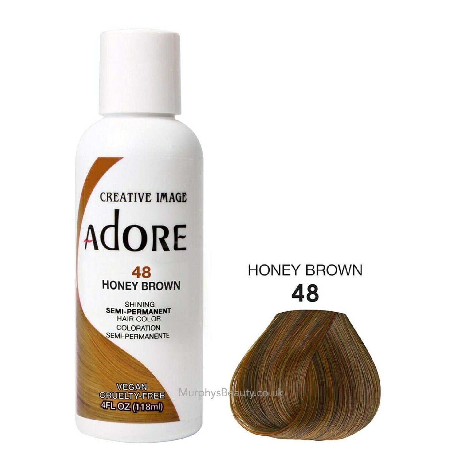 Adore Tinte semipermanente para el cabello, #048 Honey Brown, 4 onzas líquidas (paquete de 2)