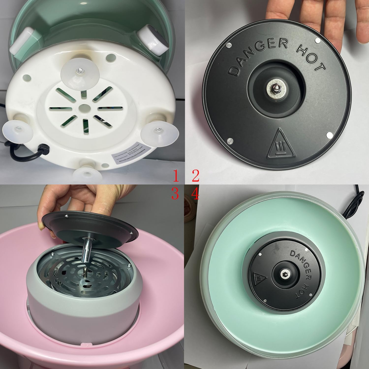 Máquina de algodón de azúcar, mini máquina de algodón de azúcar para niños, fabricante de dulces para regalo de Navidad, hogar, fiesta familiar de