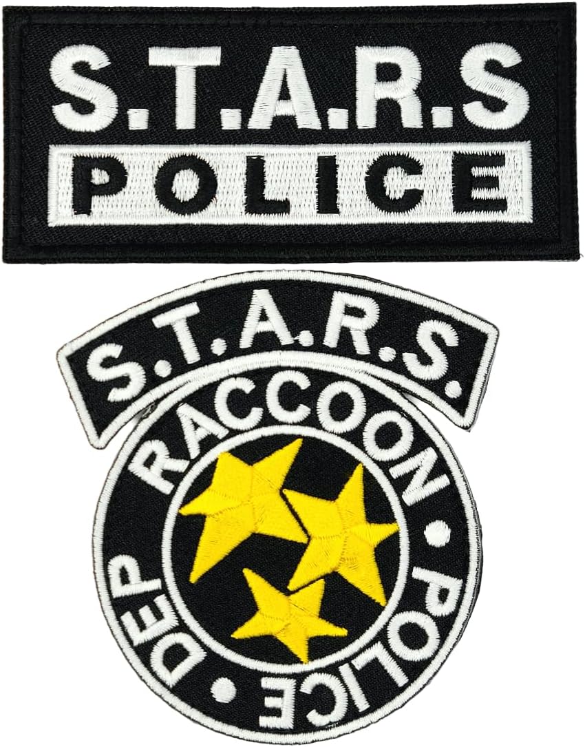 Patch Force S.T.A.R.S. – Juego de 2 piezas de parche para disfraz de policía de mapache – Cierre de gancho B535