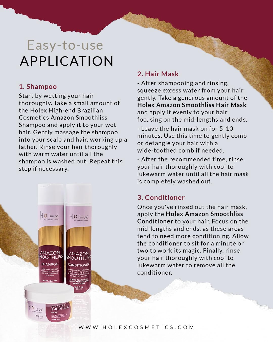Acondicionador Tienda Smoothliss – Fabricado con aceite de acai y aminoácidos esenciales, limpieza, suavidad, vitalidad, reducción del