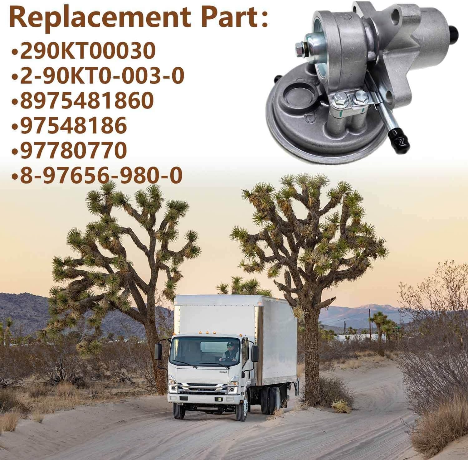 Nueva versión de bomba de vacío de freno 97548186, compatible con Isuzu NPR NQR N-Series 2020-2022 2020.5+ (serie i). Número de pieza 290KT00030,