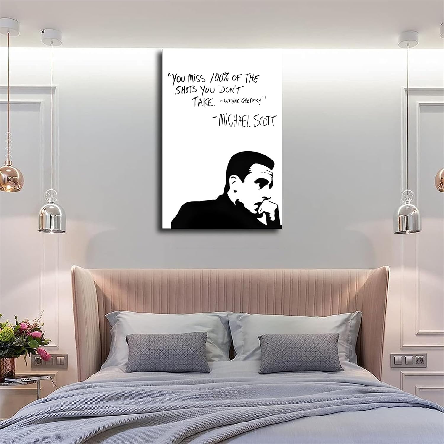 Decoración inspiradora de pared de oficina con citas de Michael Scott, póster universitario, impresión en lienzo decorativo para habitación, baño,