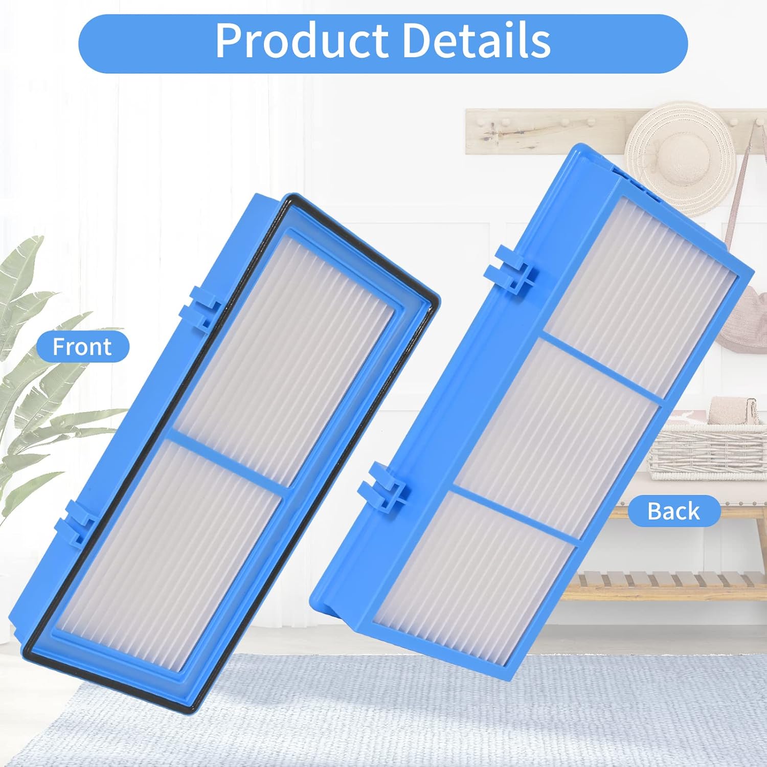 Paquete de 8 filtros de repuesto para purificador de aire Holmes AER1 limpieza total de aire (2 filtros de aire HEPA + 6 filtros de refuerzo de
