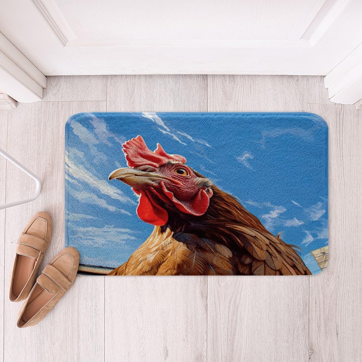 Alfombras de Btah de animales de granja para ducha, bañera de pollo, alfombras de baño para niños, decoración rústica de granja divertida temática