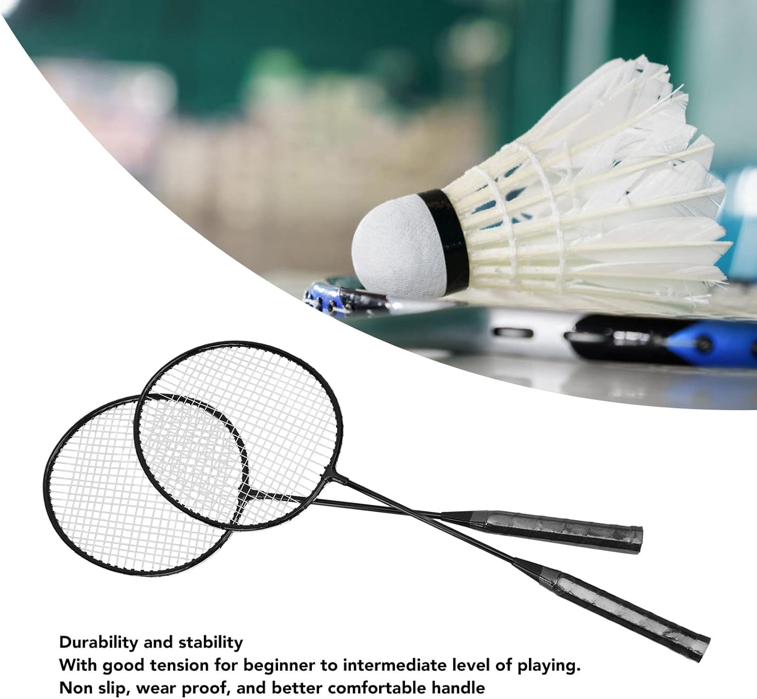 Juego de raquetas de bádminton para juegos de patio trasero al aire libre, juego recreativo, principiantes, raqueta de bádminton de aleación de