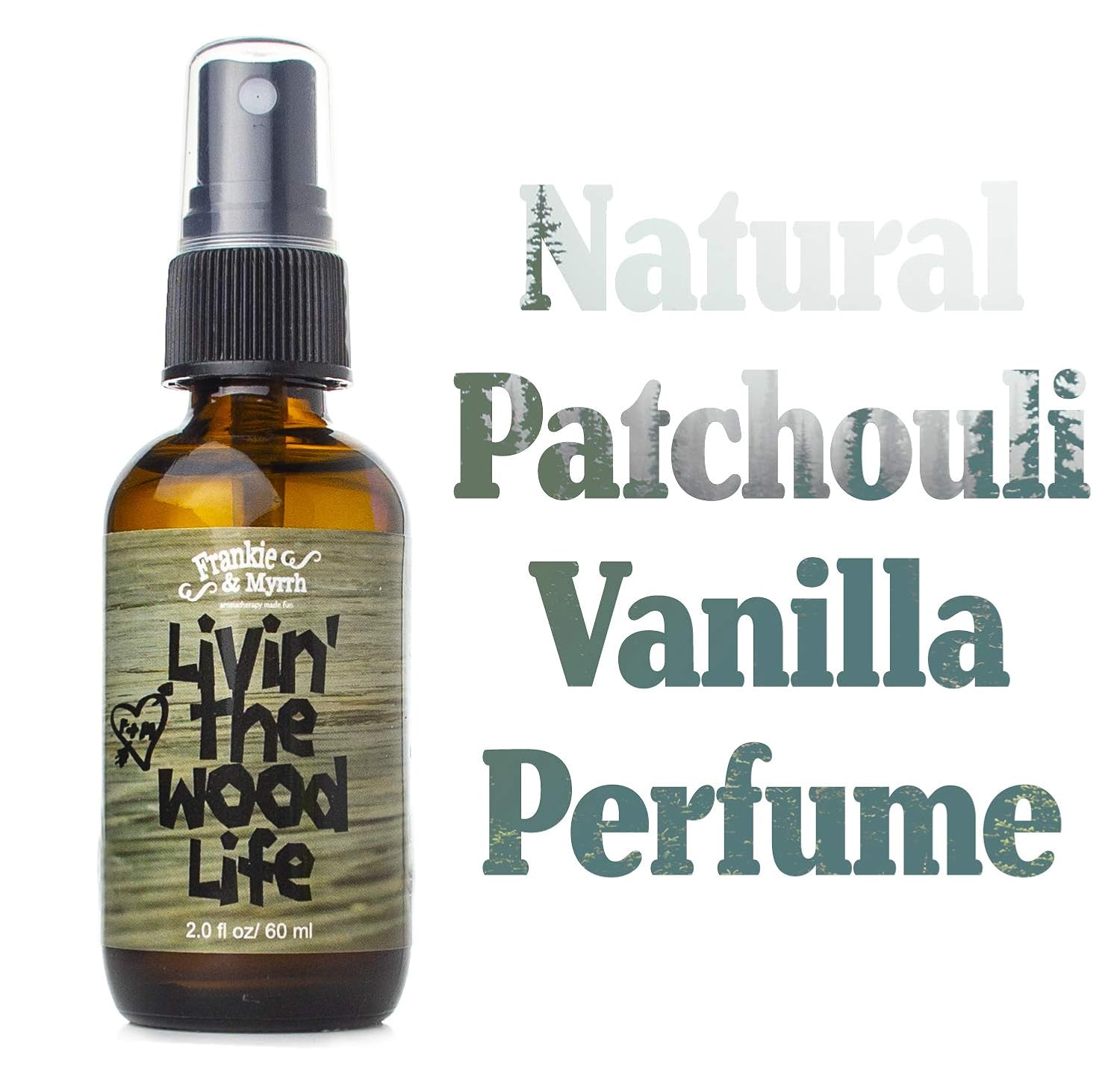 Frankie & Myrrh Livin’ The Wood Life Spray de aromaterapia – Pachulí, vainilla, sándalo, cedro. Aceite esencial de relajación y meditación. Aceites