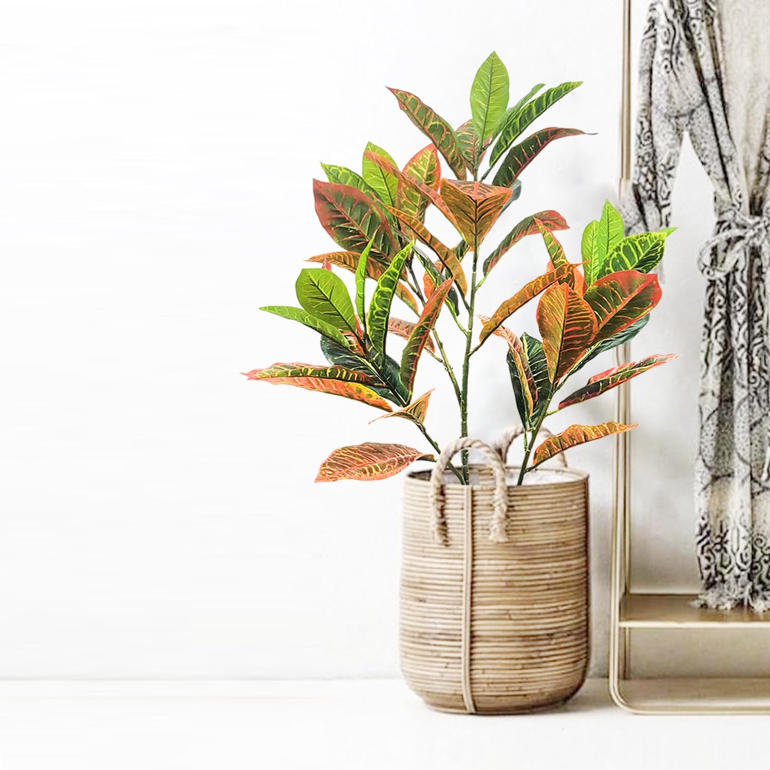 Árbol artificial de 31 pulgadas de alto, árbol de imitación de tacto sintético para decoración de interiores y centros comerciales