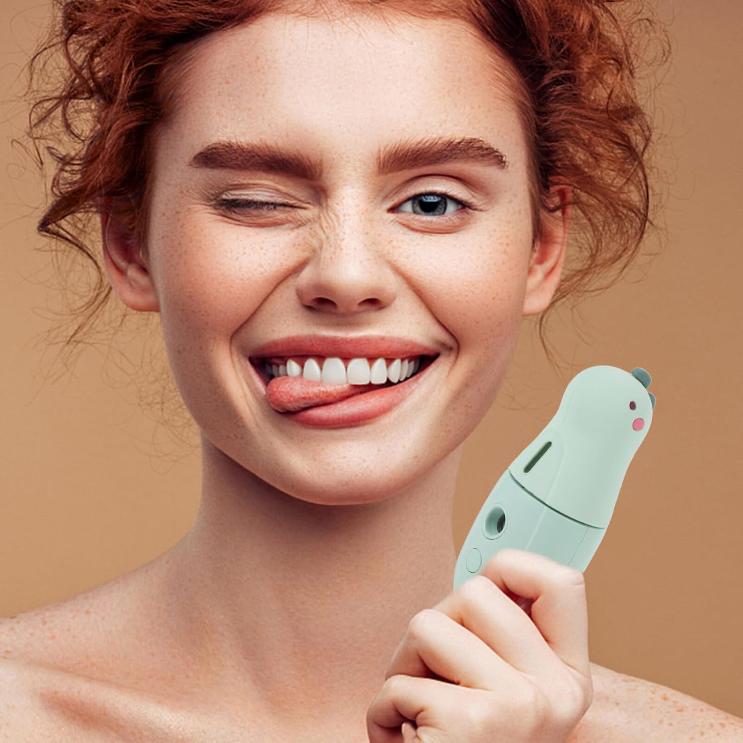 Beavorty 1 Unidades Nano Spray Dispositivo de Hidratación Pequeño Dinosaurio Humidificador Carga USB Mini Vapor Facial Portátil Luz Verde Belleza