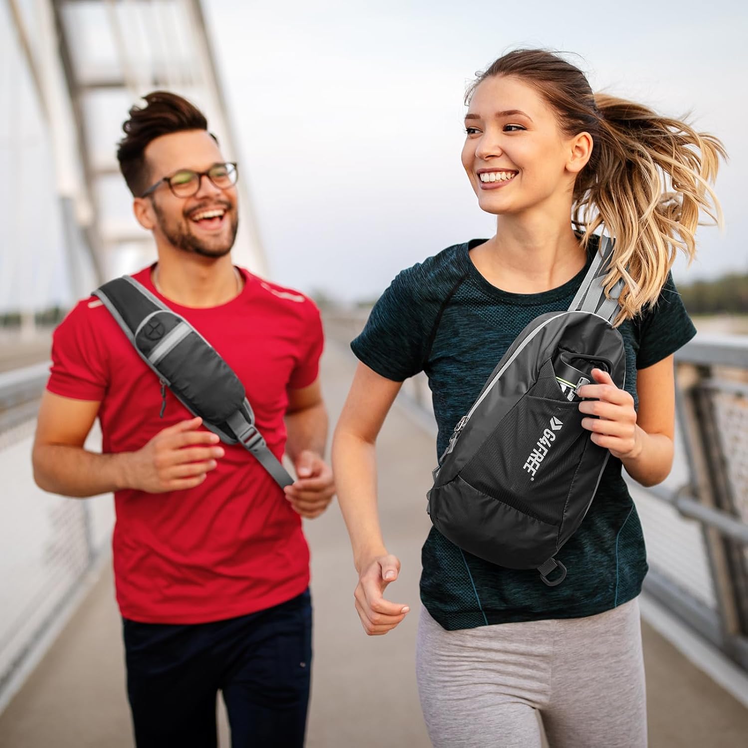 G4Free Mochila cruzada ligera con bloqueo RFID, bolsa de hombro para viajes, deportes, correr