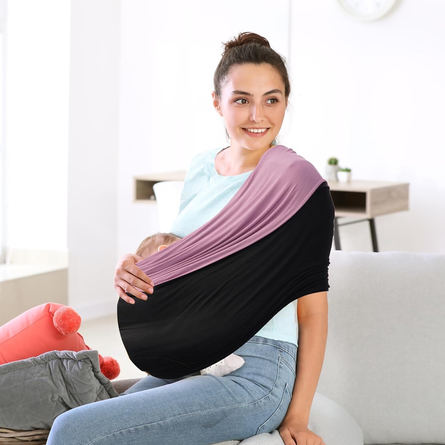TKKOK Portabebés, unisex, ligero y ultrasuave, fácil de llevar, perfecto para niños recién nacidos, ciruelanegro