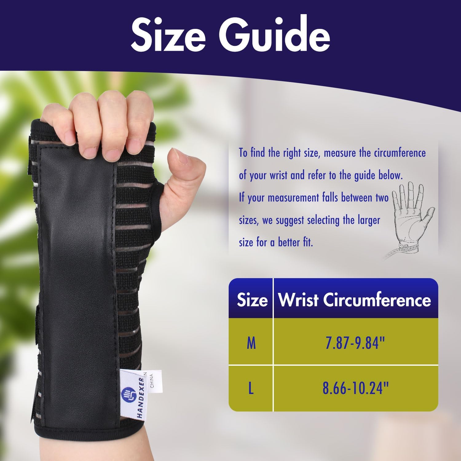 Muñequera de apoyo nocturno  Máximo alivio para túnel carpiano, tendinitis y artritis  Férula ajustable para manos derecha e izquierda  Negro (mano
