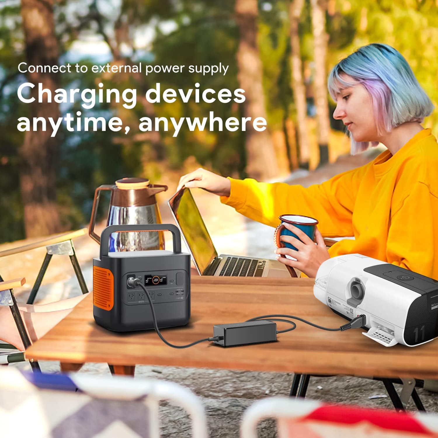 KFD Adaptador de CC para cargador de automóvil de 12 V-24 V para Resmed AirSense 11 y ResMed AirMini convertidor de CC CPAP Cable de alimentación de