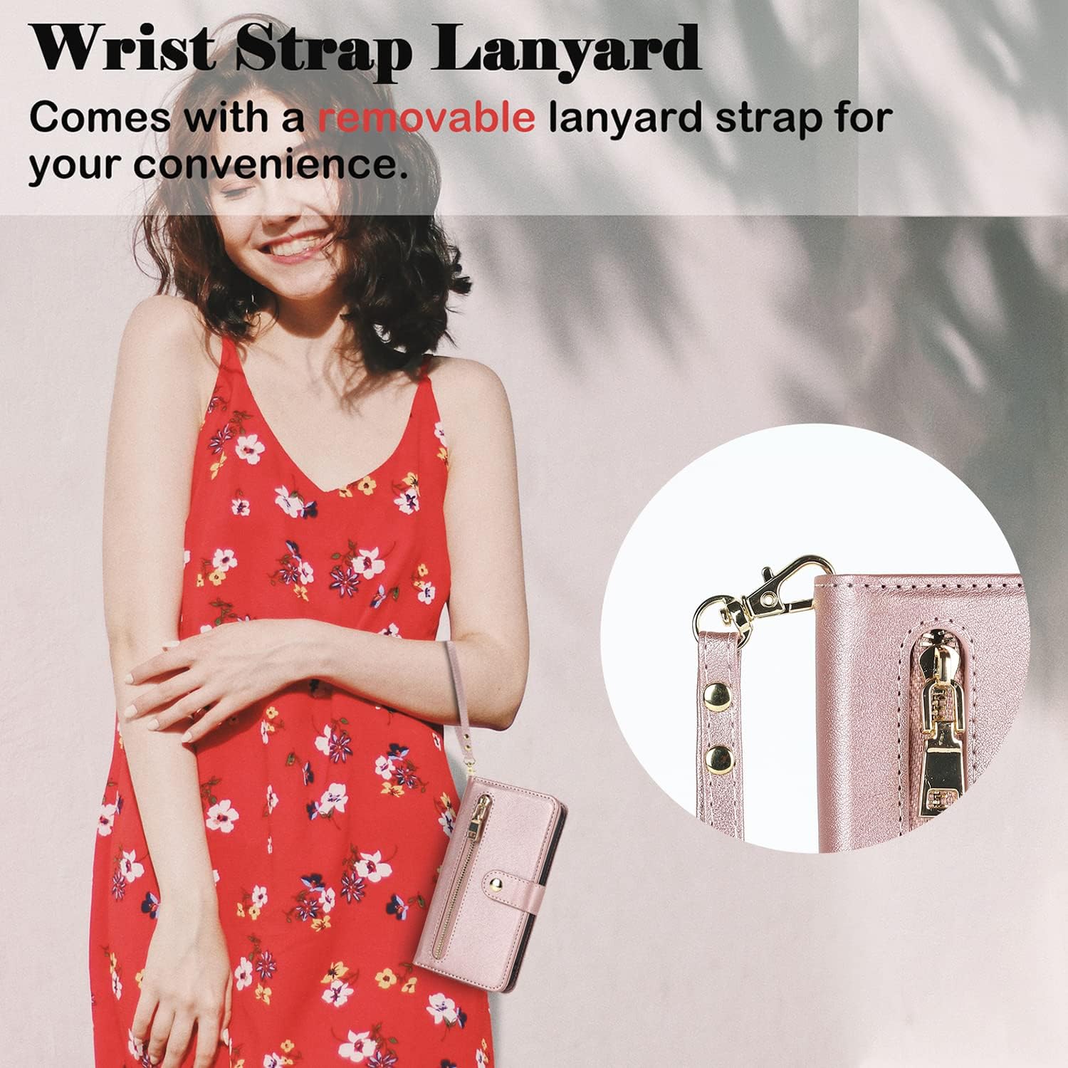 Havaya Funda para iPhone 12 con tarjetero, para iPhone 12 Pro, funda tipo cartera para mujer, funda tipo cartera con cremallera y ranuras para