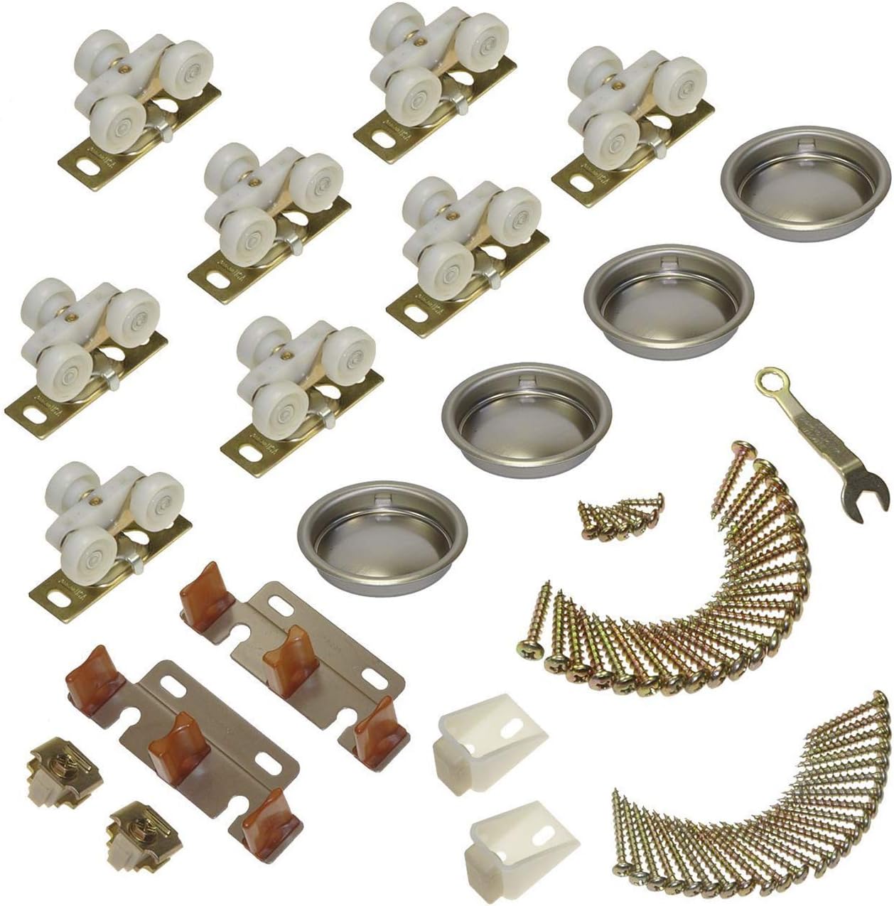 Johnson Hardware Herrajes para puerta de derivación deslizante serie 138F964D 138F (sistema de 4 puertas de 24 pulgadas, 96 pulgadas en total)