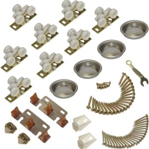 Johnson Hardware Herrajes para puerta de derivación deslizante serie 138F964D 138F (sistema de 4 puertas de 24 pulgadas, 96 pulgadas en total) Johnson Hardware Herrajes para puerta de derivación deslizante serie 138F964D 138F (sistema de 4 puertas de 24 pulgadas, 96 pulgadas en total)