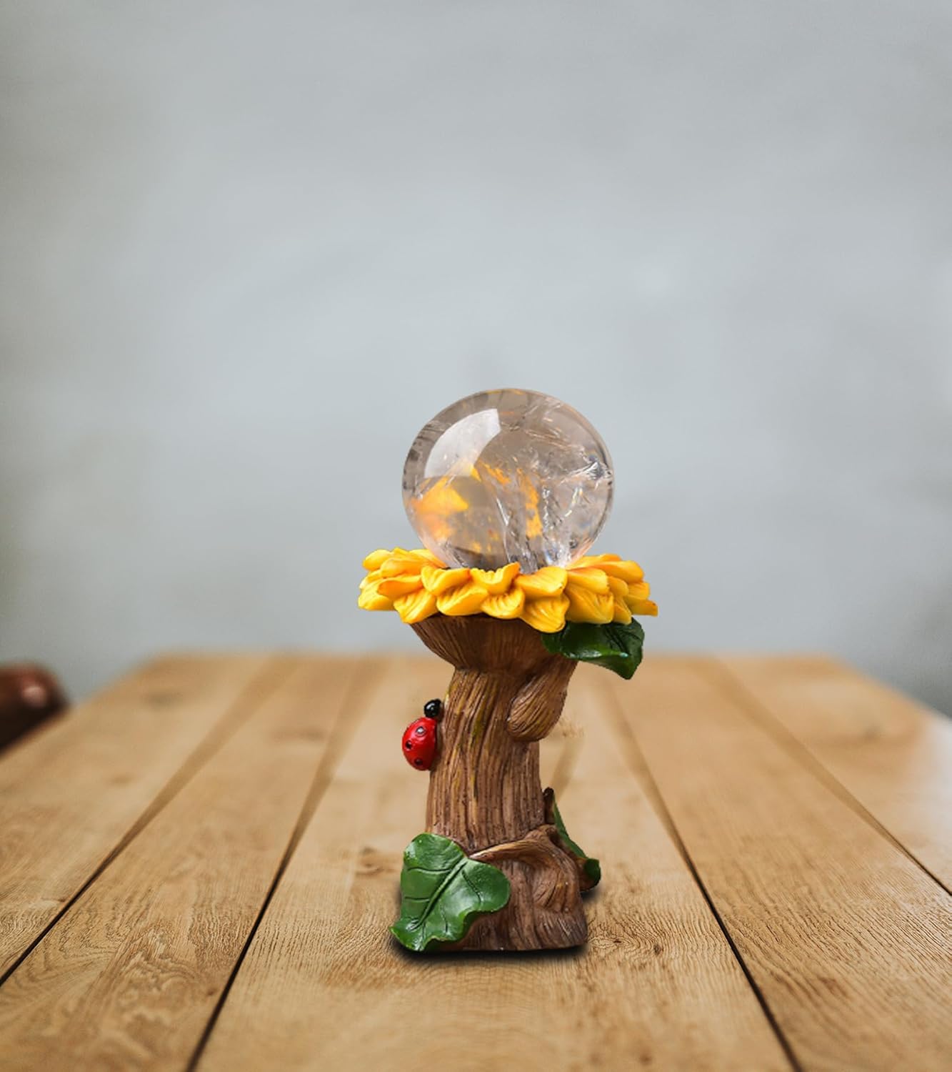 Soporte de bola de cristal, base de exhibición de girasol, exhibición de rocas naturales de esfera, pantalla de cristal Holde 1.575 in-3.150 in
