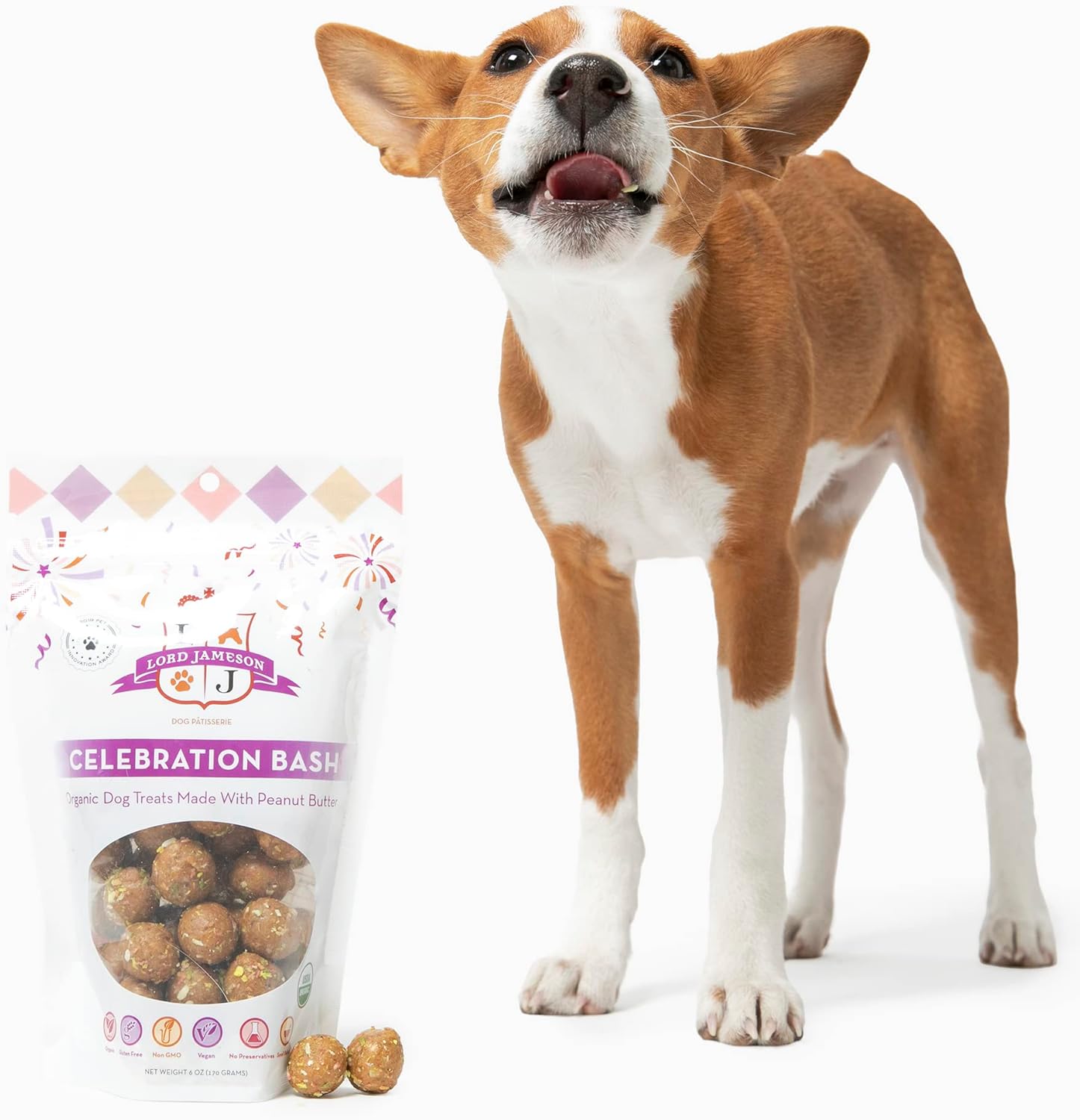 Celebration Bash – Golosinas orgánicas para perros, golosinas orgánicas para perros hechas con mantequilla de maní, un gran regalo para cualquier