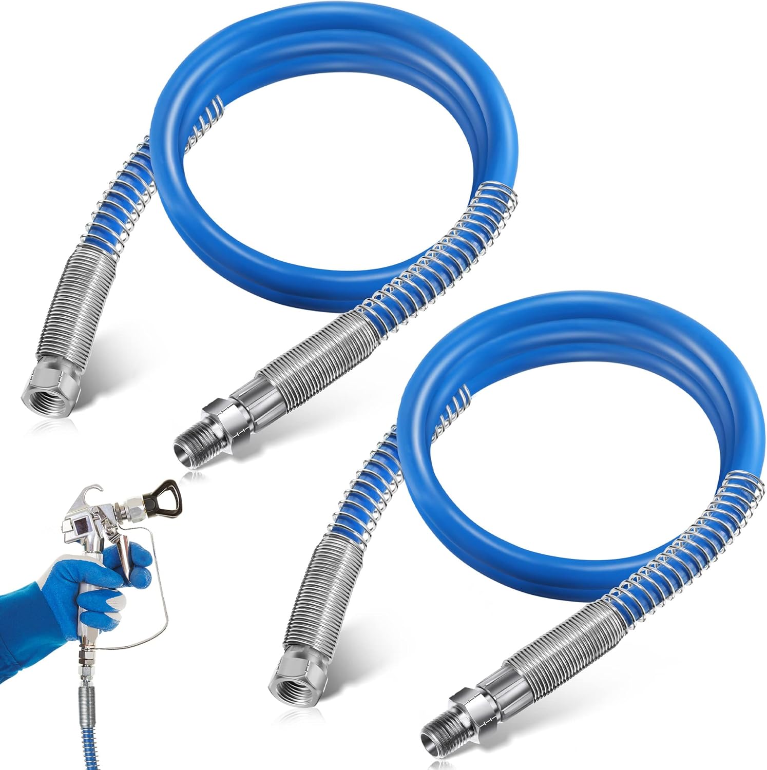 Enhon Manguera de extensión de aerosol de pintura sin aire de 4 pies compatible con Graco 247338, manguera de látigo de pintura de alta presión de
