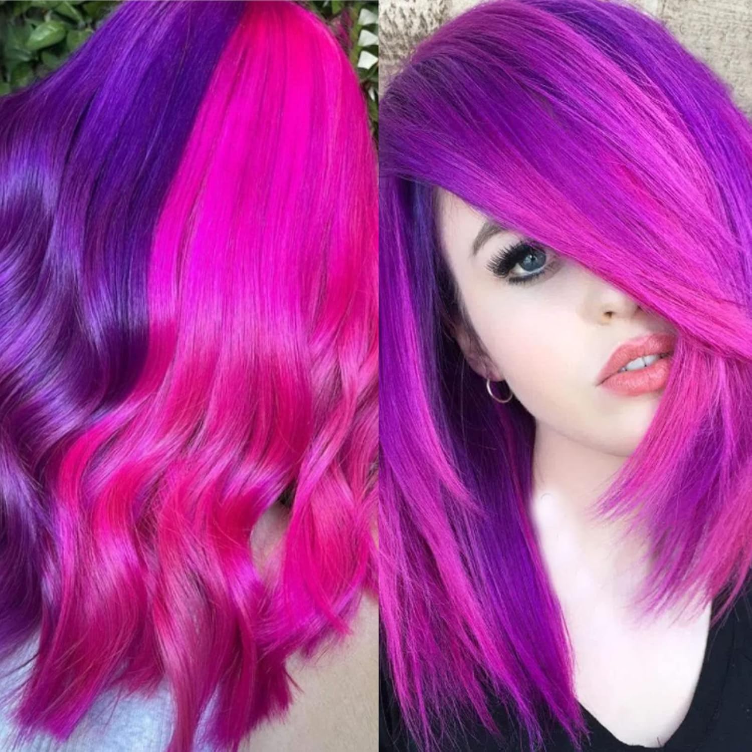 Snoblass Extensiones de cabello con clip de colores, extensiones de cabello liso colorido de 21 pulgadas con clip para mujer, fiesta, Navidad,