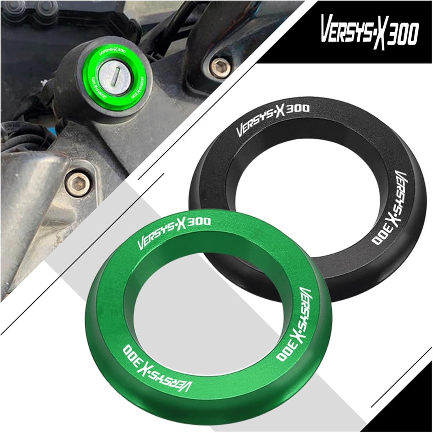2022 Motorcycle for Kawasaki Versys-X 300 2017-2019 2020 2021 Ignition Switch Keys Cover Key Ring Case Protection